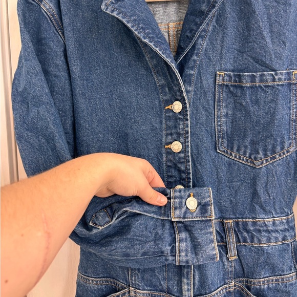 Mango Blue Denim Romper Size Small - Picture 4 of 6